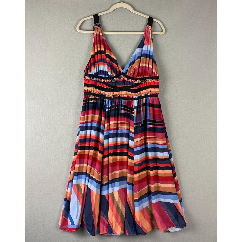 Catherine Malandrino Marlieke Dress Womens 10 Printed Midi Colorful Cocktail NEW